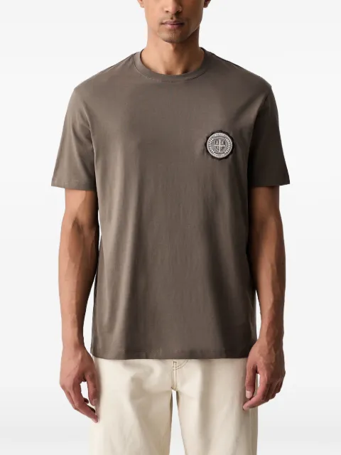 Armani Exchange logo-patch T-shirt Brown XM003078AF1