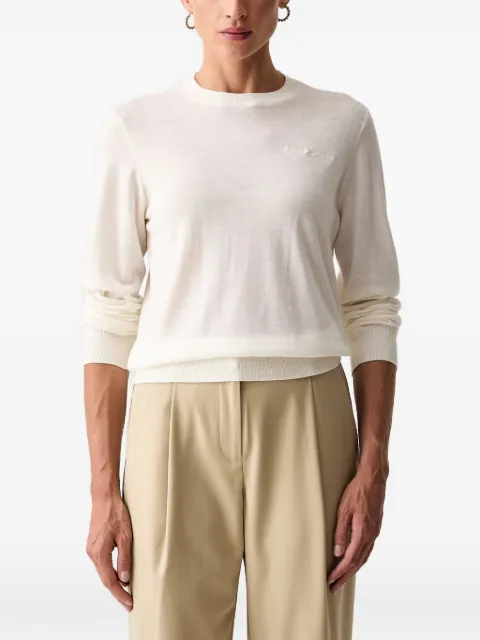 Armani Exchange logo-embroidered crew-neck sweater Neutrals XW001439AF1