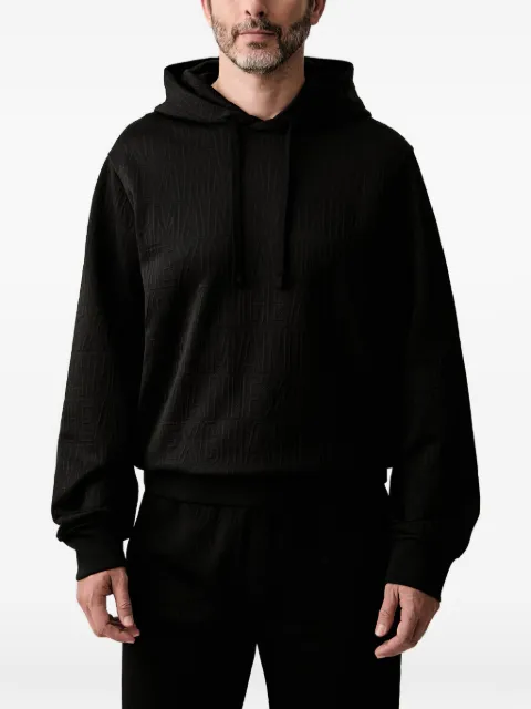 Armani Exchange logo-jacquard hoodie Black XM002906AF2