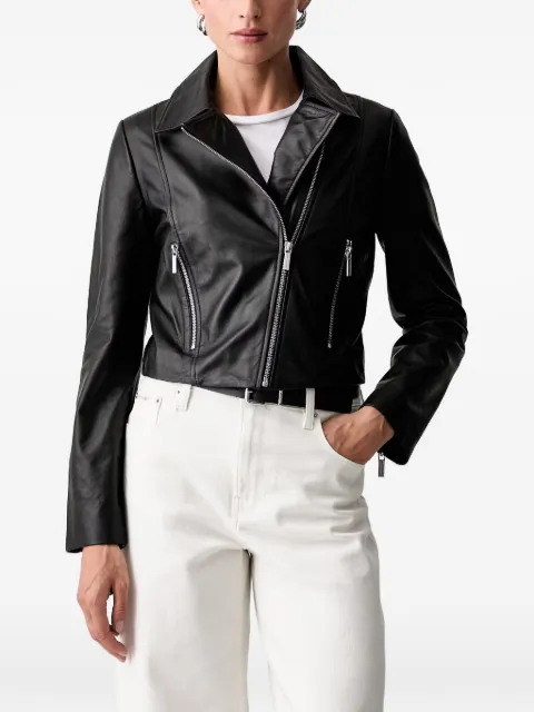 Armani Exchange zip-fastening leather jacket Black XW002910AF25764