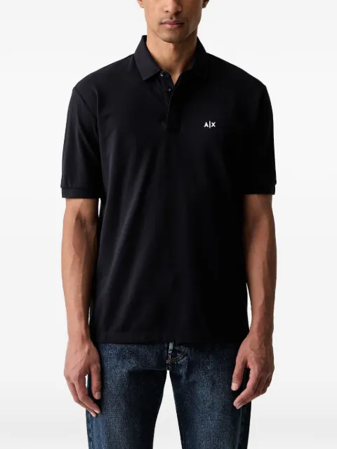 Armani Exchange logo-print piqué polo shirt Black XM002898AF17321