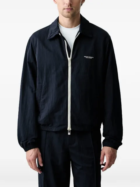 Armani Exchange logo-print zip-up jacket Blue XM003341AF2