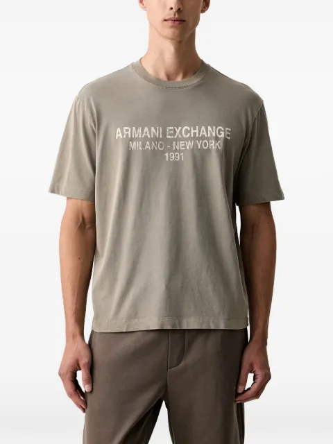 Armani Exchange logo-print crew-neck T-shirt Neutrals XM003404AF16283