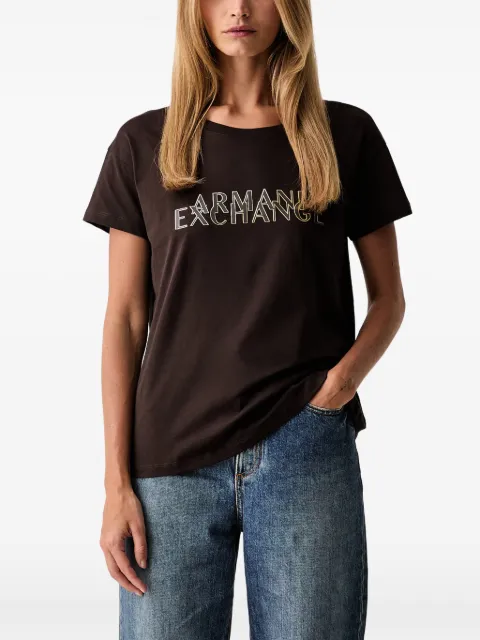 Armani Exchange logo-print T-shirt Brown XW002957AF10356