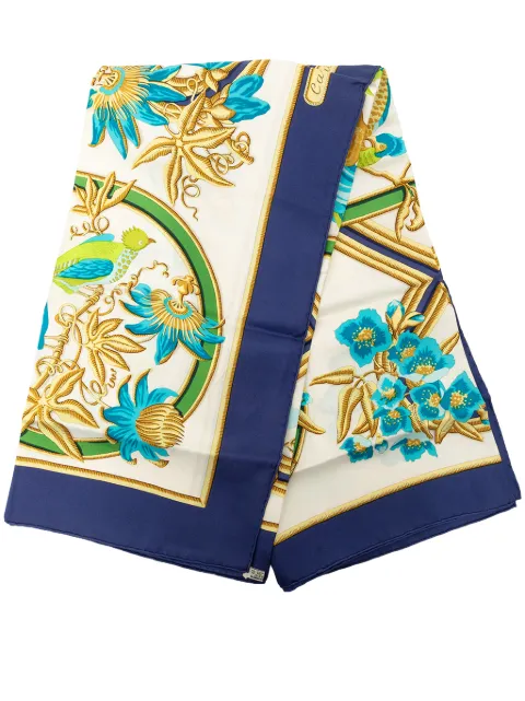 Hermès Pre-Owned 2000-2026 Caraibes Silk Scarf 90 scarves White GXKYTHL8RIQQOMV1
