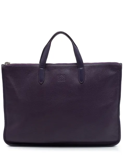 Loewe Pre-Owned 2014 Leather Anagram Toledo Briefcase business bag Purple VYWDMAVLS76X6UM2