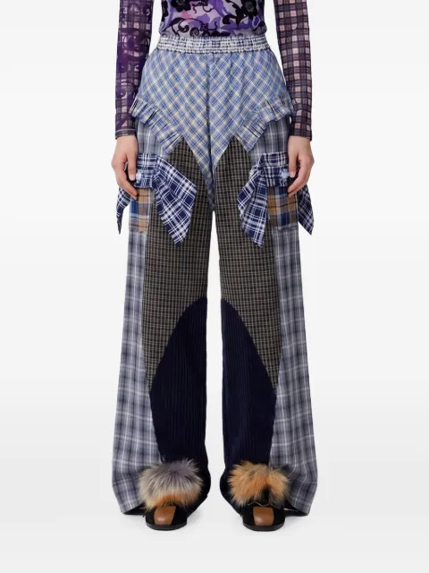 Chopova Lowena Swoon Pyjama patchwork palazzo pants Blue 4185
