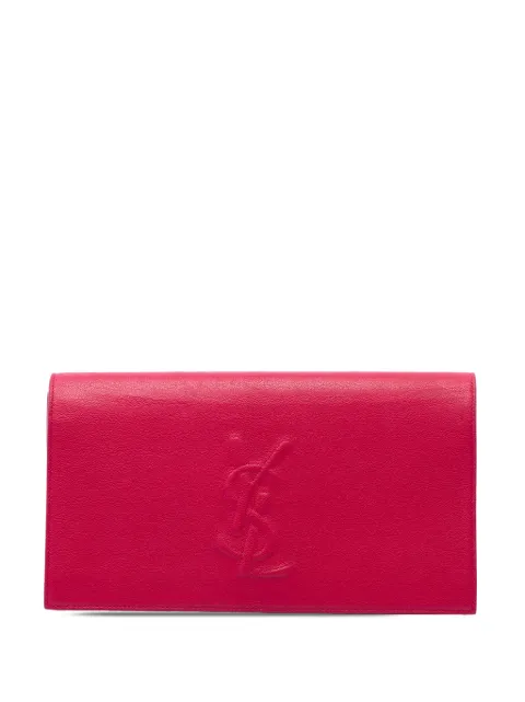 Saint Laurent Pre-Owned 2014 Large Leather Monogram Belle De Jour clutch bag Pink 70SQFT7S3VQIIIVB