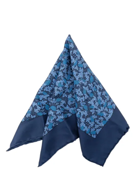 Hermès Pre-Owned 2000-2026 Grape Vines Silk Pocket Square Scarf scarves Blue KOSG2KNFB7WP4W6B