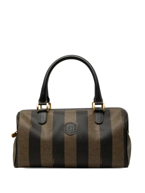 Fendi Pre-Owned 20th Century Pequin Coated Canvas boston bag Black FEOREH0S086U7TMD