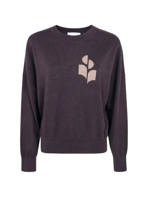 MARANT ÉTOILE logo-intarsia knitted sweater Brown PU0053FAA1X05E