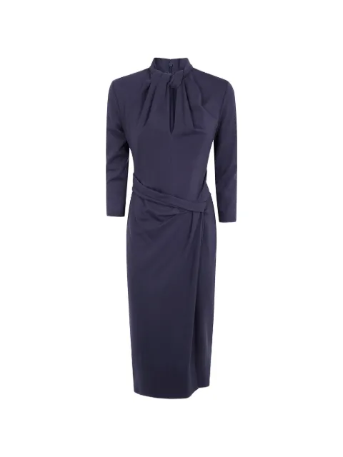Giorgio Armani gathered knotted-neck midi dress Black GW004287AF15509