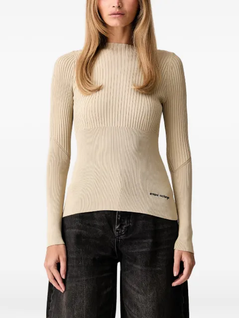 Armani Exchange ribbed logo-embroidered sweater Neutrals XW002627AF1