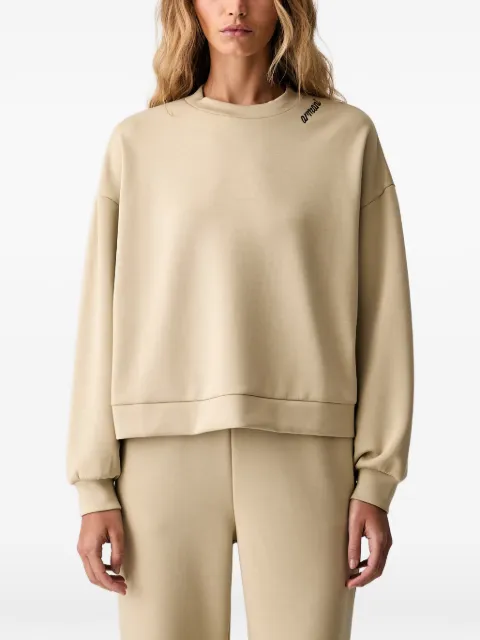 Armani Exchange logo-embroidered dropped-shoulder sweatshirt Neutrals XW002853AF16111