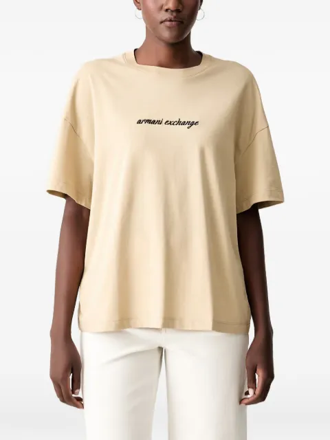 Armani Exchange logo-embroidered T-shirt Neutrals XW002766AF10356