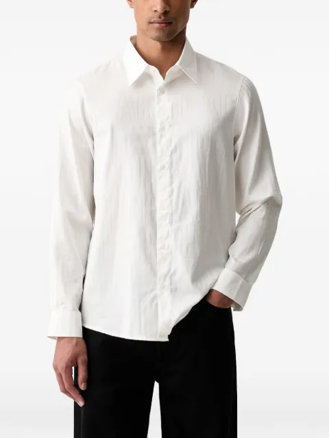 Armani Exchange logo-jacquard long-sleeved shirt White XM003244AF1