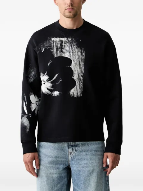 Armani Exchange floral-print crew-neck sweatshirt Blue XM002804AF1