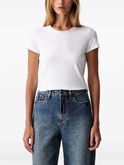 Armani Exchange rhinestone-logo T-shirt White XW002743AF2