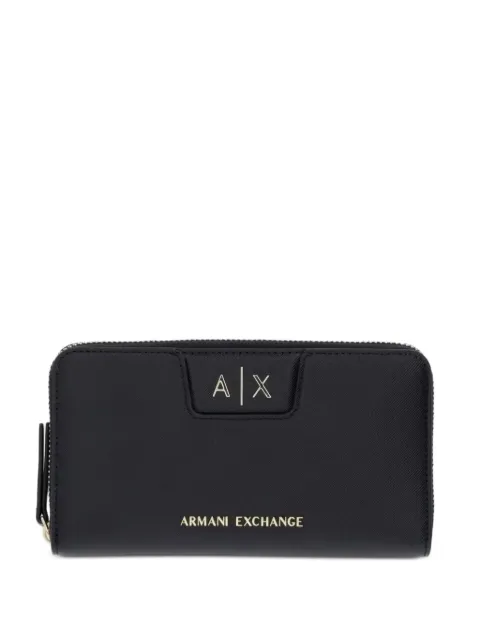 Armani Exchange logo-plaque zip-around wallet Black XW000359AF26570
