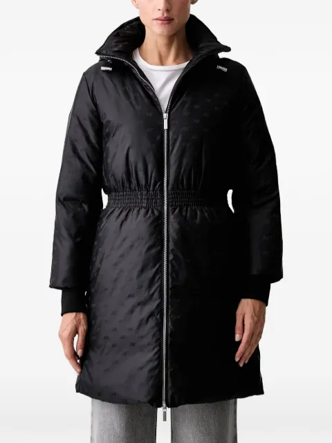 Armani Exchange monogram-pattern hooded coat Black XW002903AF2