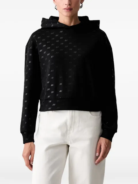 Armani Exchange monogram-pattern hoodie Black XW002747AF2