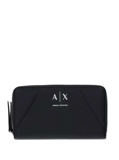 Armani Exchange logo-print zip-around wallet Black XW000359AF2