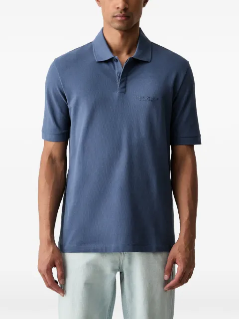 Armani Exchange logo-embroidered piqué polo shirt Blue XM001286AF1