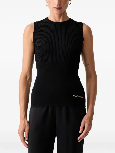 Armani Exchange logo-embroidered tank top Black XW002872AF1