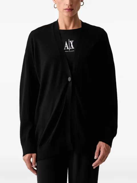 Armani Exchange V-neck logo-embroidered cardigan Black XW001438AF11896
