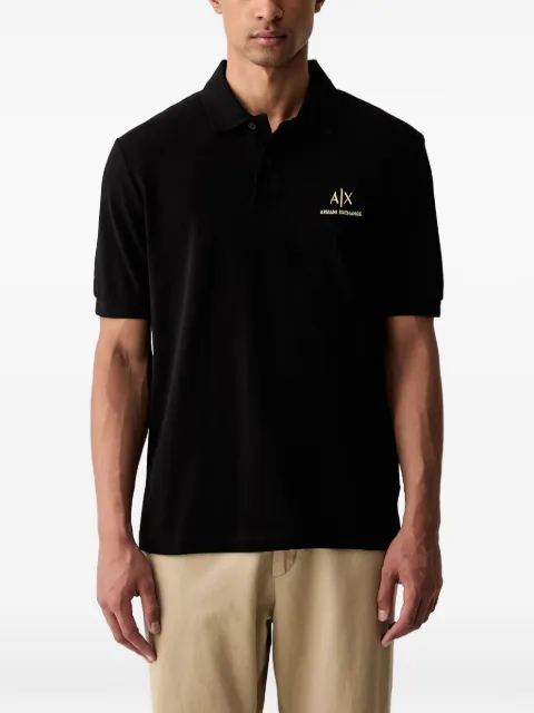 Armani Exchange logo-embroidered polo shirt Black XM003554AF13026