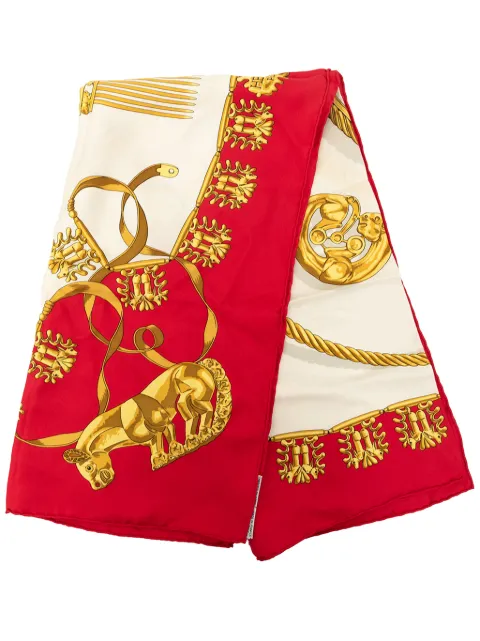 Hermès Pre-Owned 1980-2010 Les Cavaliers d Or Silk Scarf 90 scarves Red Z9VWMD7SG2F5DI9H