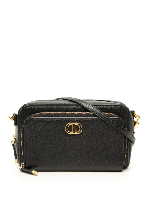 Christian Dior Pre-Owned 2022 Grained Calfskin Caro Double Pouch crossbody bag Black HW245O5WBGFIM9GS
