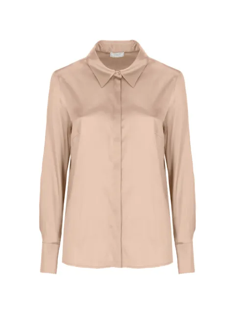 Peserico satin-finish long-sleeve shirt Neutrals S0697102372246