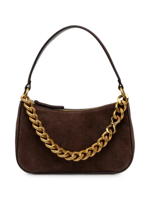 TWINSET chain-link suede shoulder bag Brown 999TB7016