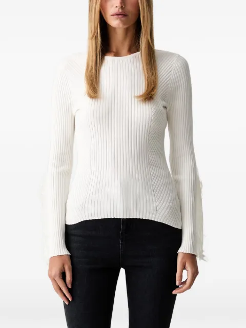 TWINSET lace-trim ribbed sweater White 262AP3102