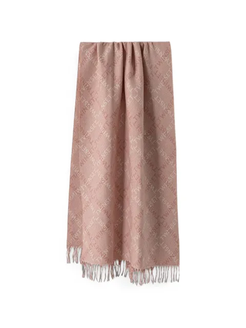 TWINSET logo-jacquard fringed scarf Pink 262TA4310
