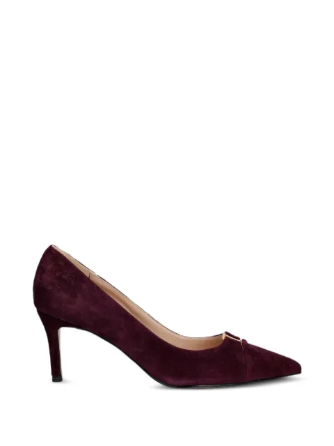 TWINSET suede court shoes with logo Red 262TCP014