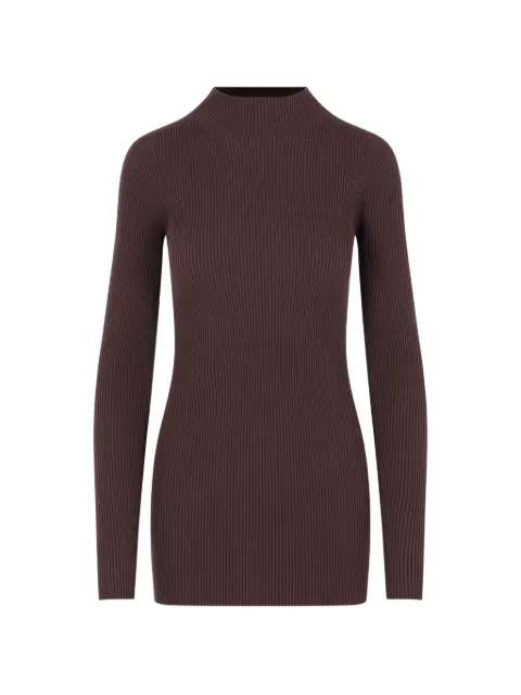 Rick Owens rib-knit mock-neck sweater Brown RP01F6621RIBVI