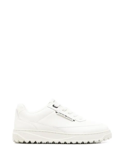 Emporio Armani logo-tag cleated-sole sneakers White EM006510AF27353