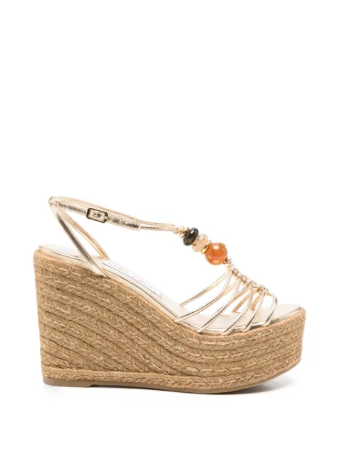 Jimmy Choo bead-embellished wedge sandals Gold LEMIWEDGEIPR