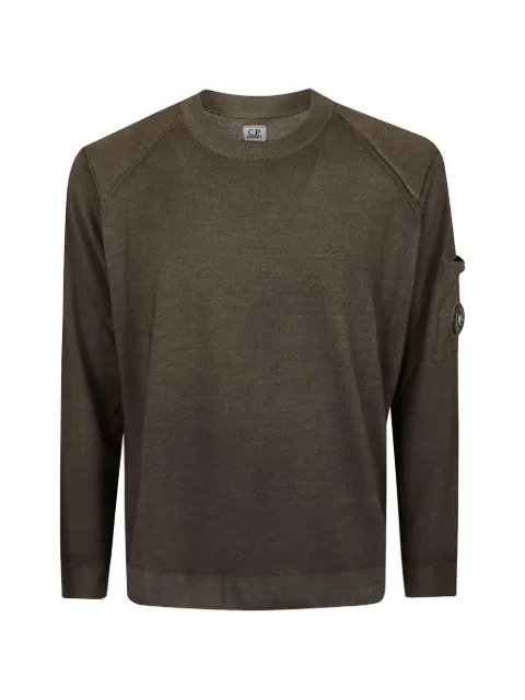 C.P. Company merino wool re-colour Lens crewneck sweater Brown 21CMKN046A003247S