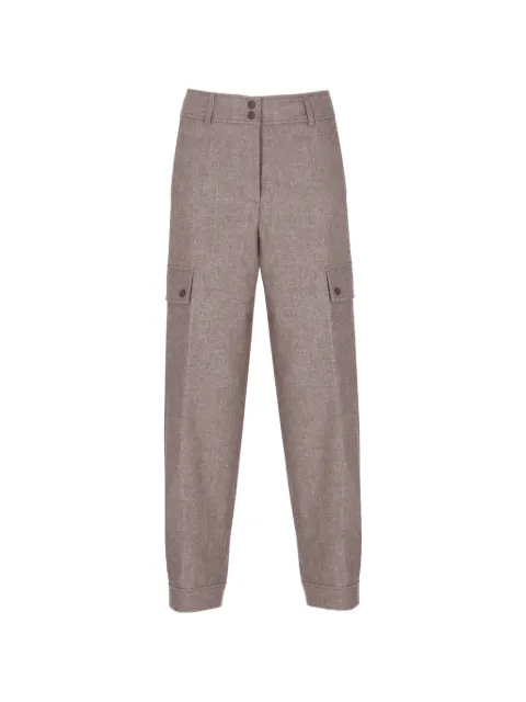 Peserico button-up straight-leg trousers Neutrals P0494301948953