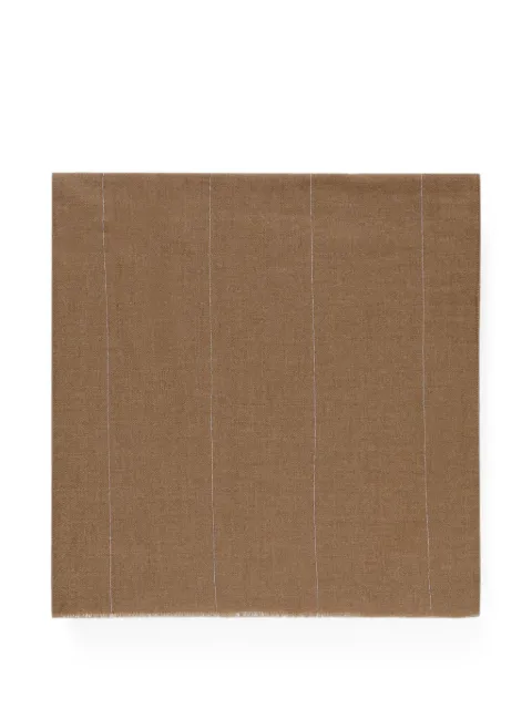 Peserico bead-embellished fringed scarf Brown S31555C0
