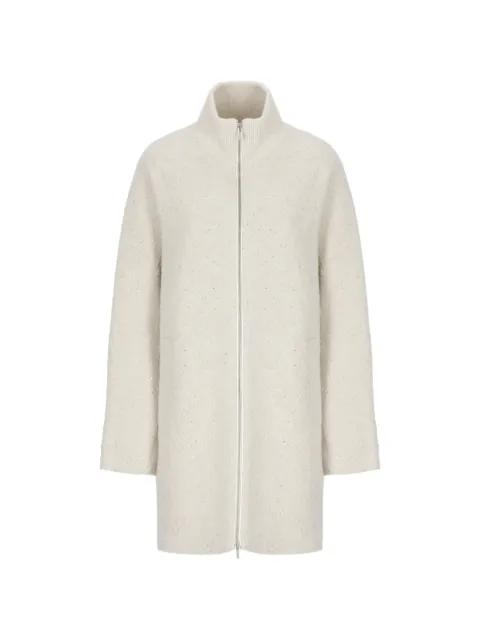 Peserico sequin-embellished oversized coat Neutrals A20188DA7733