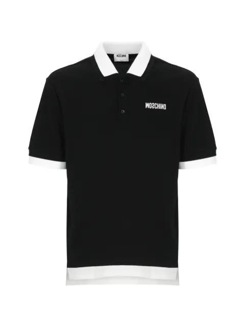 Moschino logo-embroidered polo shirt Black 161052422555