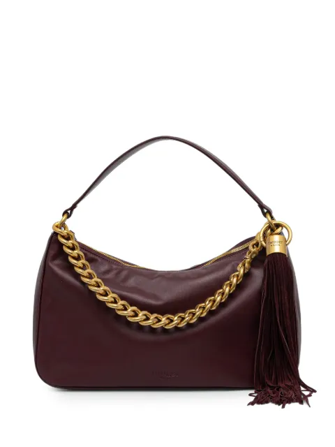 TWINSET large Liliane leather bag with charm Purple 262TB7207