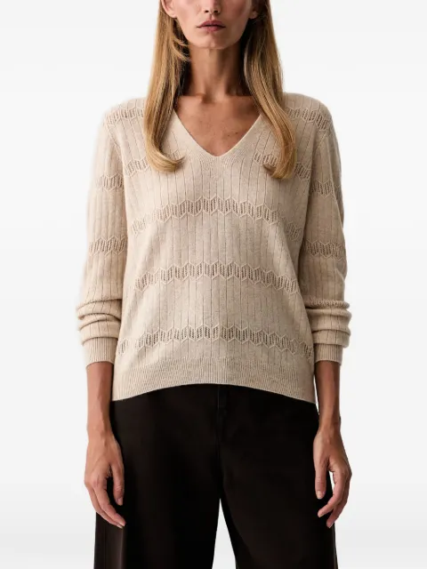 TWINSET pointelle-knit ribbed sweater Neutrals 262AP3021