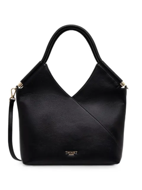 TWINSET logo-plaque wrap-style tote bag Black 262TB7030
