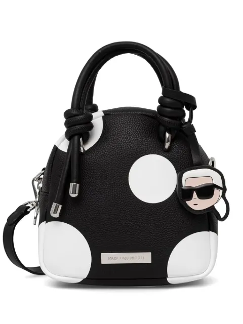 Karl Lagerfeld Ikon polka-dot tote bag Black B3W30121