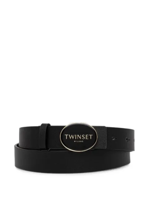 TWINSET logo-plaque oval-buckle belt Black 262TA4530
